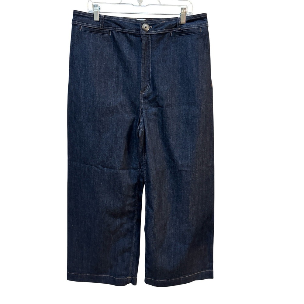Anthropologie Maeve High Rise Wide Leg Denim‎ Jeans Dark Wash Size 34 Tall